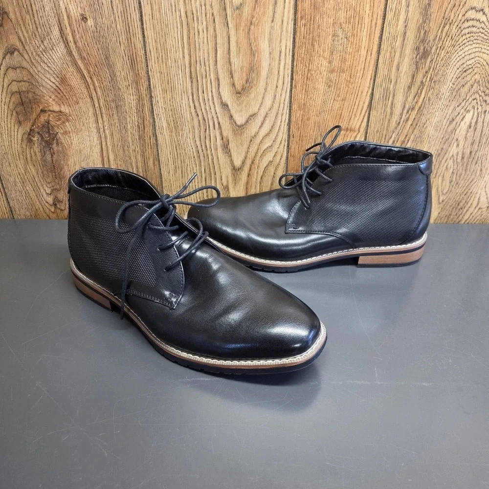 Ashford Hayes Quinn Chukka Boots Mens Size 11 Black Synthetic Lace Up Dress